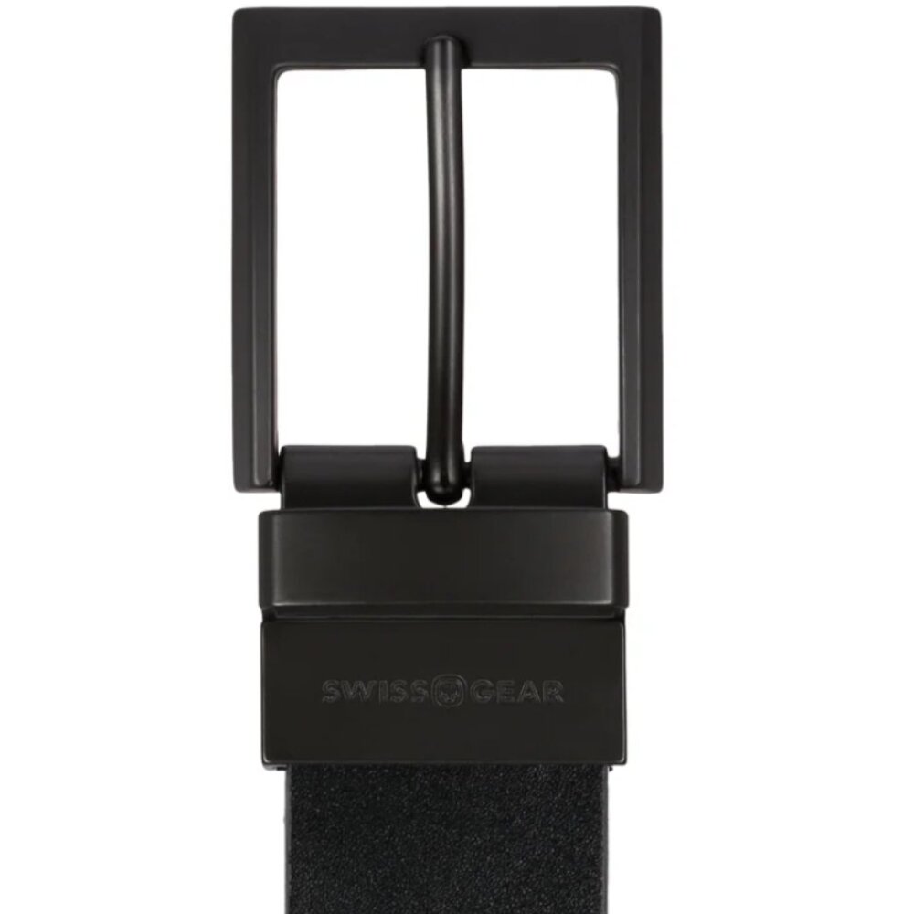 REVERSIBLE BELT SWISS GEAR -BLACK/BROWN-SYNTHETIC LEATHER- SIZE EXTRA LARGE